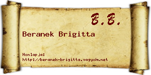 Beranek Brigitta névjegykártya